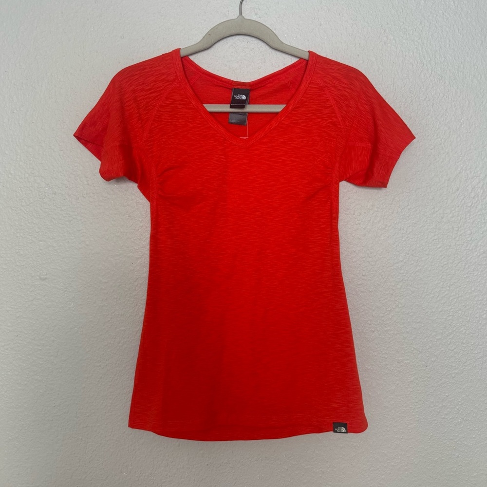 The North Face Women's Bright Red V-Neck Technical Tee